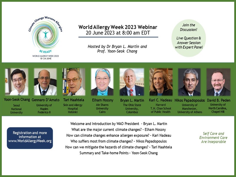 June 20 ... Ain Shams University participates in the international webinar of the World Allergy Organization "Climate change increases sensitivity ... Be prepared"