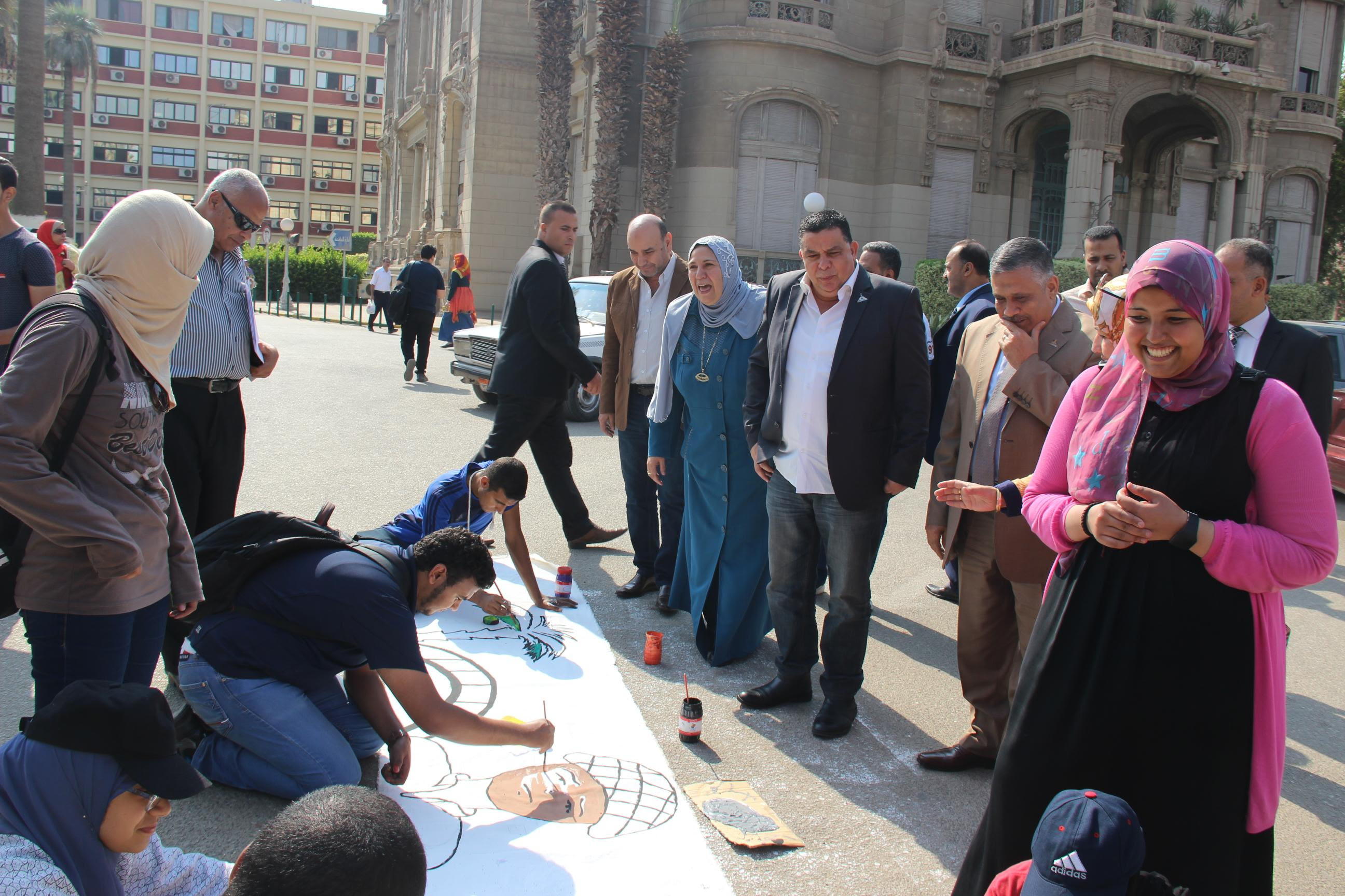 A fresco of Victory story at Ain Shams University