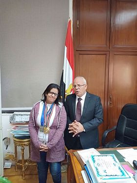 The Faculty of Law honors the champion of weightlifting in Egypt "with special needs