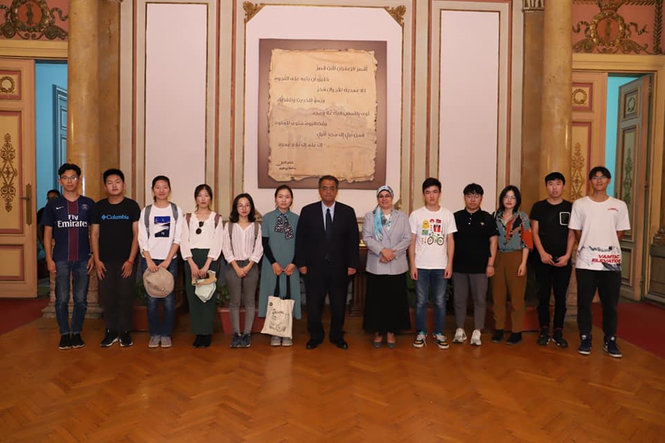 A student delegation from Shanghai University of International Studies at Ain Shams University