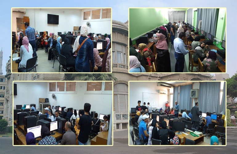 استقبال 500 طالب في اليوم الأول من تنسيق الناجحين في الدور الثاني بالثانوية العامة بمعامل جامعة عين شمس