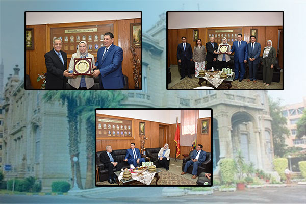 Faculty of Al-Alsun honors Dr. Saleh Hashem, the former president of the university, for receiving the University Appreciation Award