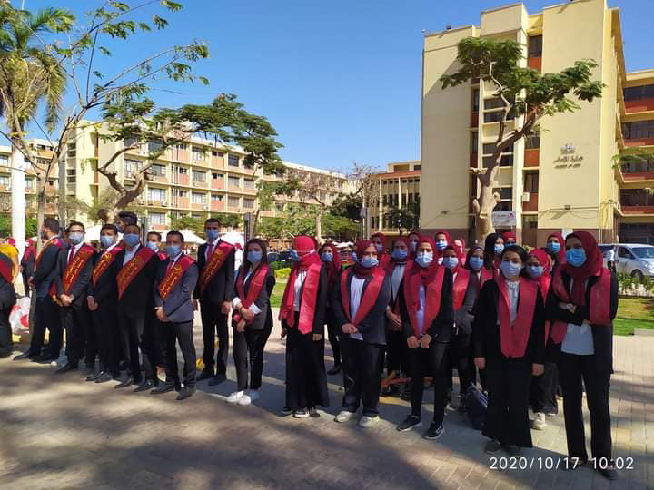 Banning entry to Ain Shams University without wearing a mask, as of 10/17/2020