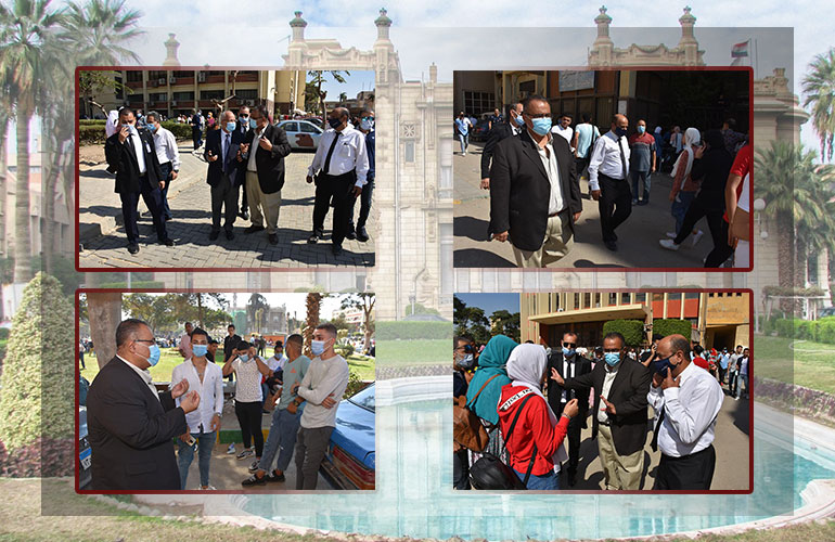 An inspection tour of the Vice President of Ain Shams University in the Faculties of Arts and Law