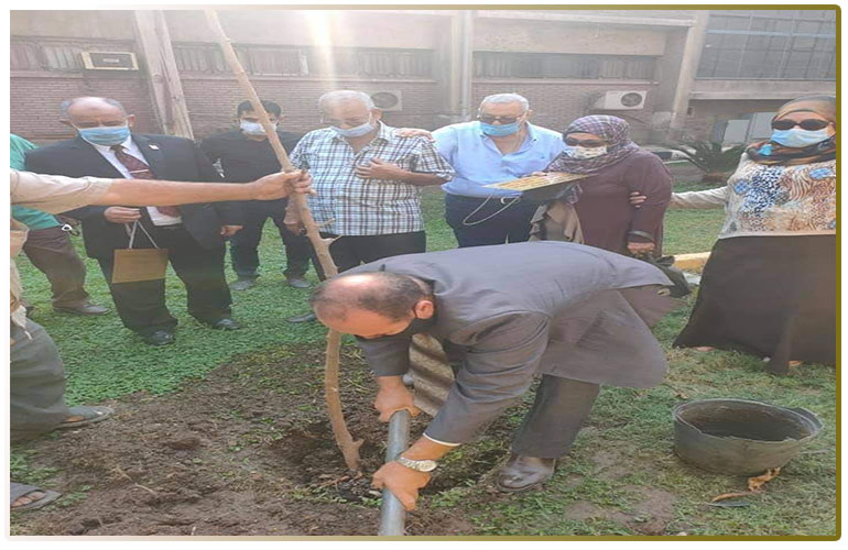 The Faculty of Agriculture plants trees in charity for the souls of its martyrs from the Corona virus