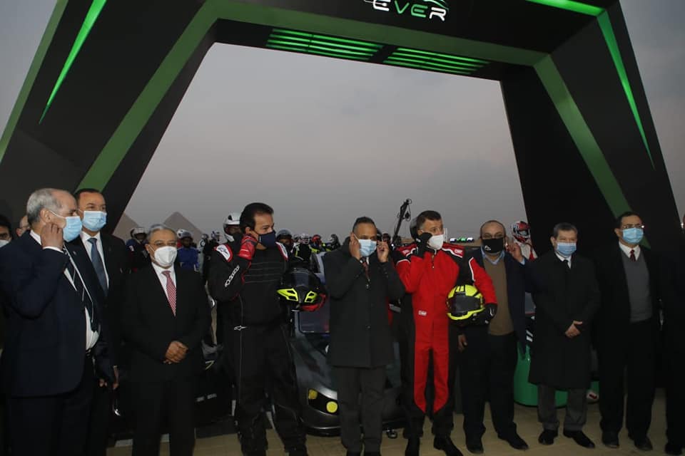 The launch of the third season of the home-made electric car rally, in the presence of the Minister of Higher Education and the President of the University
