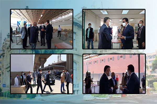 The Minister of Higher Education and President of Ain Shams University inspect the examination building at Ain Shams University