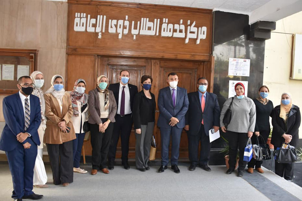 Inaugurating the Students with Disabilities Center at Ain Shams University, the first of its kind in Egyptian universities