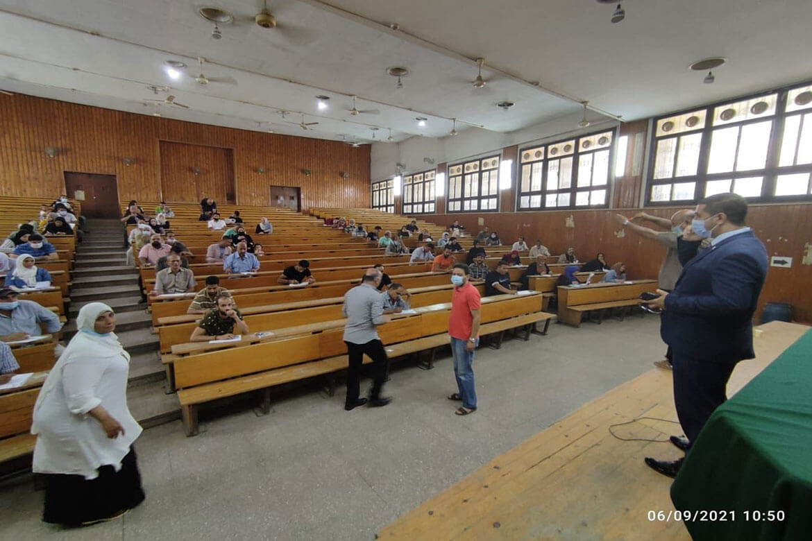 Faculty of Law, Ain Shams University, holds exams for students in the literacy program