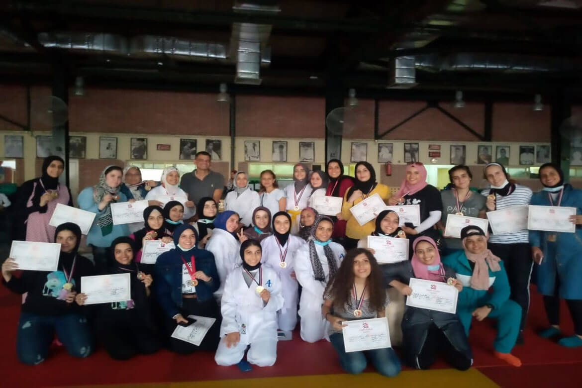 The Aikido team at the Faculty of Girls won the second place cup in the Republic Aikido Championship