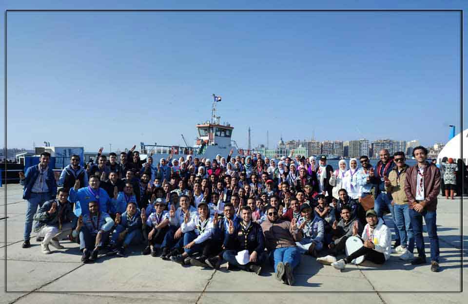 Continuing the activities of the training camp for Ain Shams University’s roamers at the International Camp for Scouts and Guides in Port Said