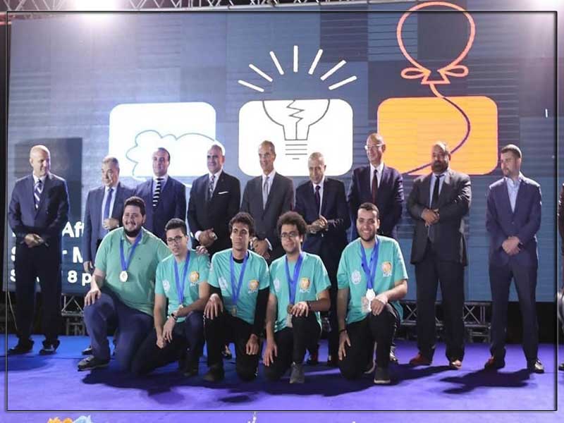 The winning teams of the Faculty of Computer and Information Sciences qualified to represent the faculty in the global software competition