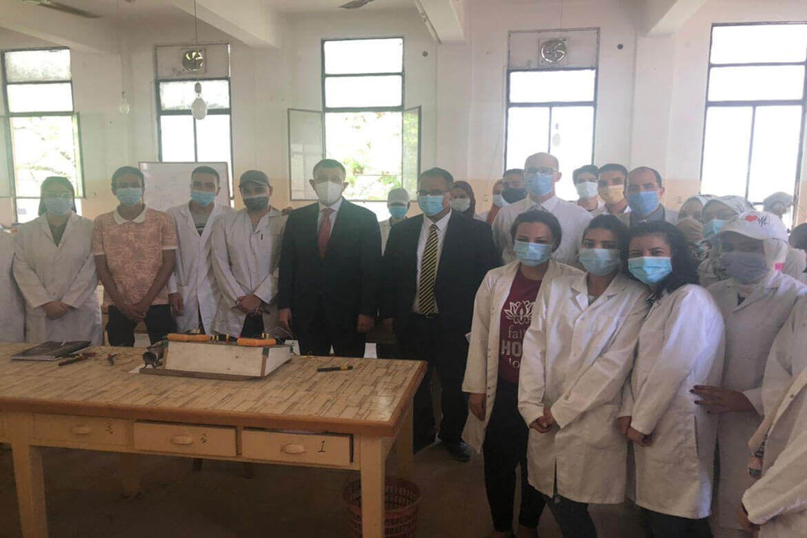 The President of Ain Shams University is on an inspection tour in the Faculty of Science