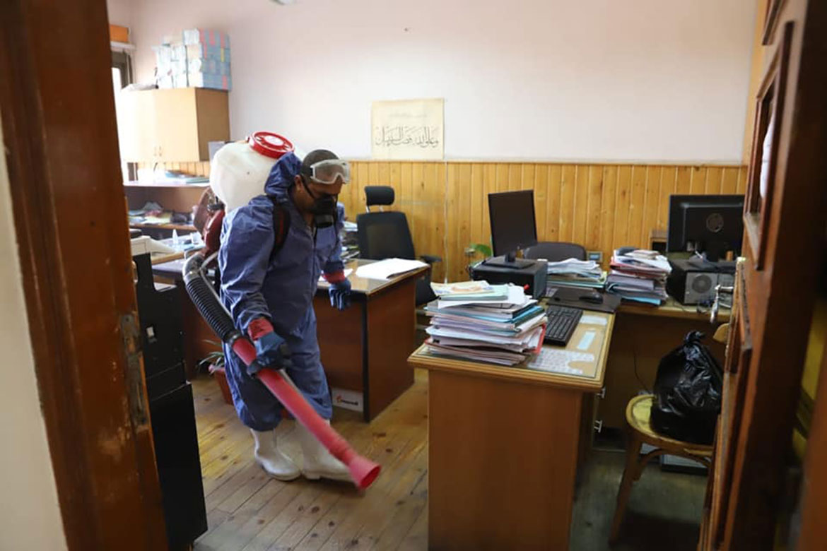 Continuation of sterilization and disinfection at Ain Shams University