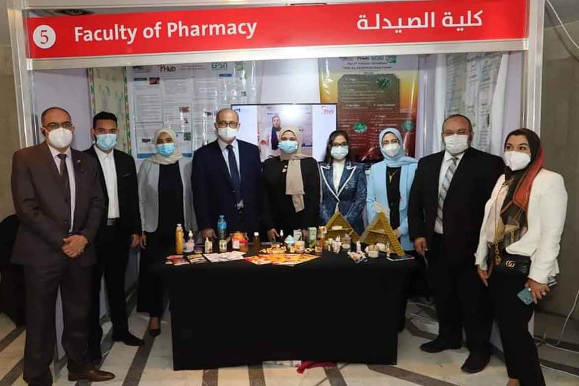 The Faculty of Pharmacy congratulates its students for winning the best exhibition at the Ninth International Conference of Ain Shams University