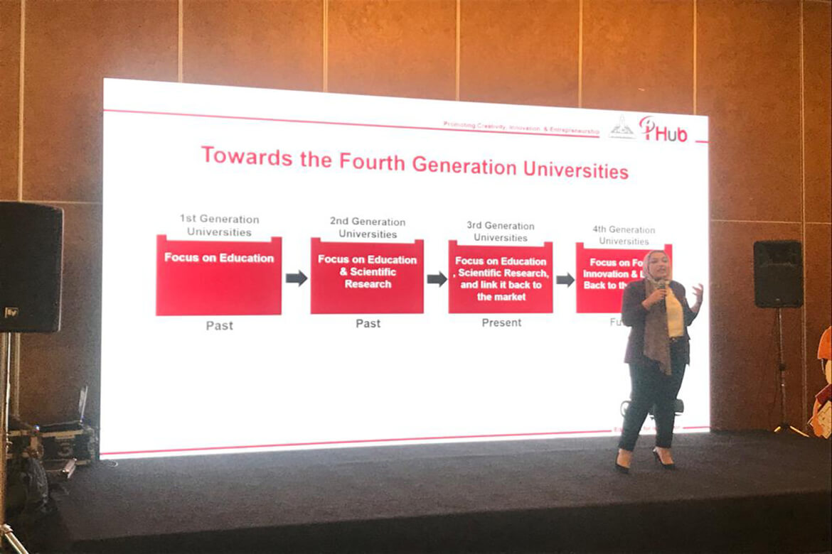 إقبال كثيف على جلسة مركز الابتكار وريادة الأعمال بجامعة عين شمس بمعرض Edu Gate