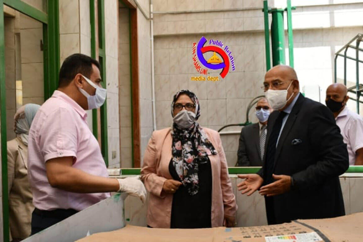 Vice President of Ain Shams University of Environmental Affairs in an inspection tour of the Institute of Environmental Studies and Research