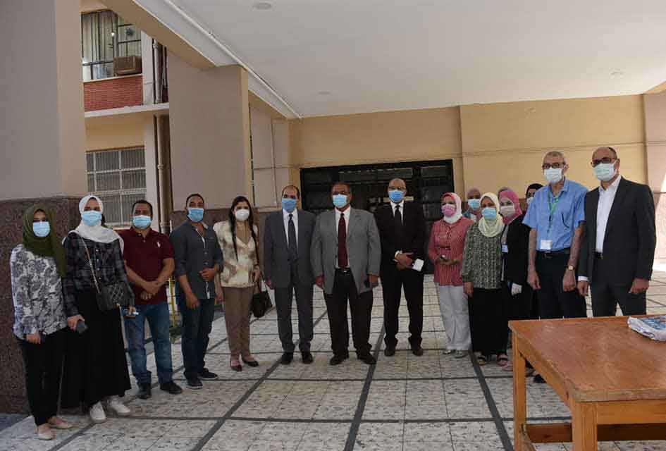 An inspection tour of the Vice President of Ain Shams University to start the theoretical exams at the Faculty of Science