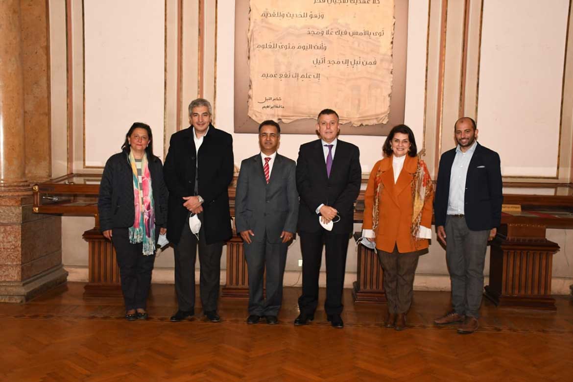 Prof. Dr. Mahmoud El-Metini receives the Cultural and Academic Attaché at the Embassy of Libya to discuss the conditions of the Libyan students