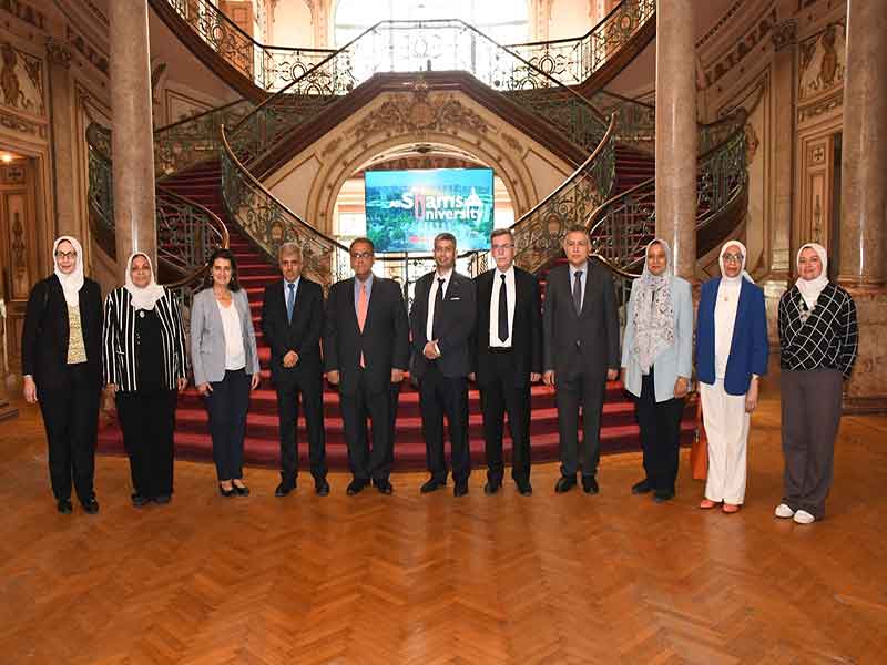 Vice President of Ain Shams University for Education and Student Affairs receives a delegation from Palestine Polytechnic University