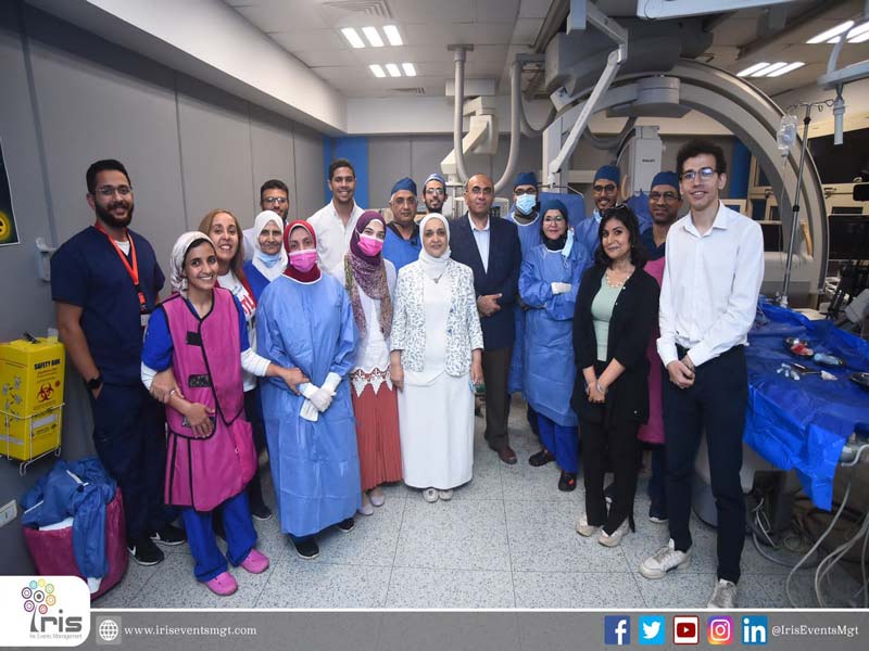 For the first time in Egypt and Ain Shams University Hospitals...Live broadcast of two interventional catheters from inside the catheterization department