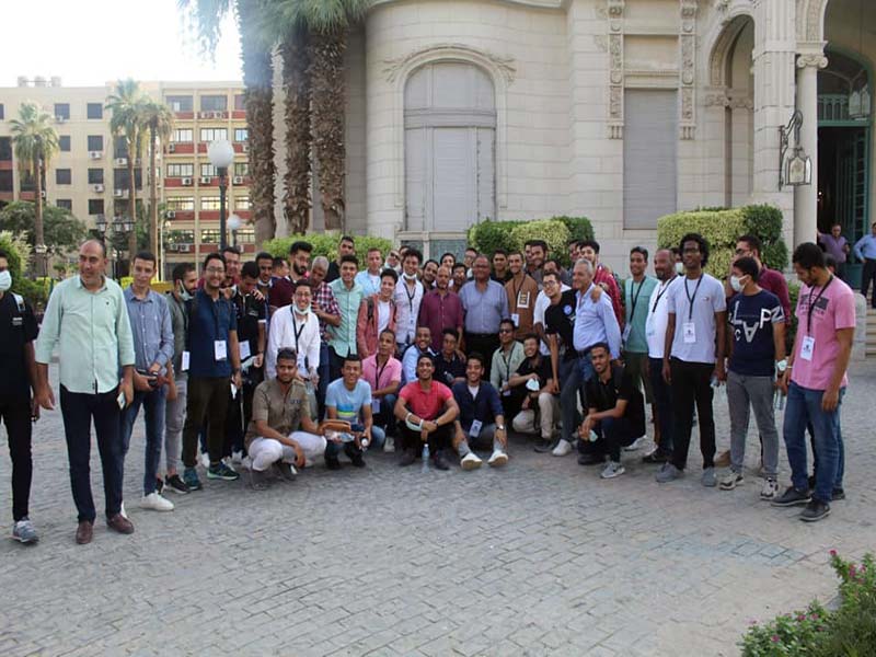 The Vice President of Ain Shams University for Education and Students participates with 23 Egyptian university students in their visit to the Zafaran Palace