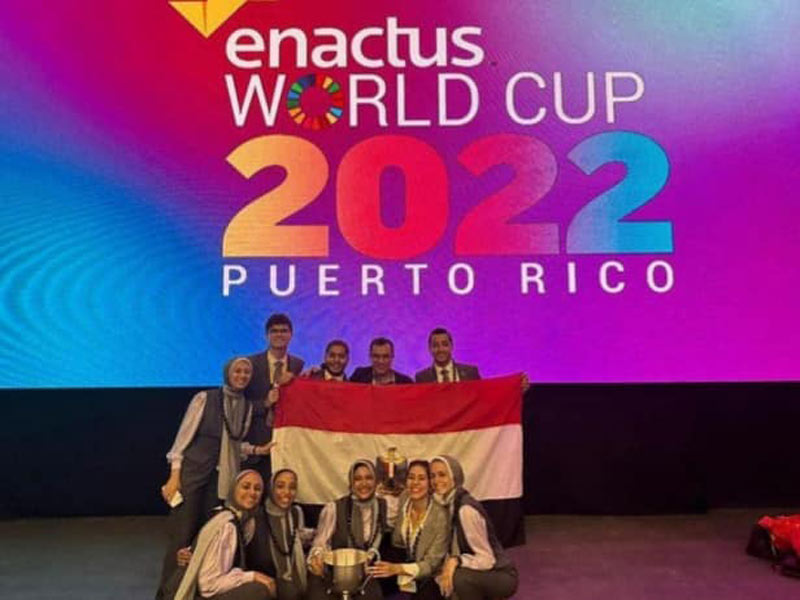 Enactus Ain Shams University team wins the 2022 World Cup that was held in Puerto Rico