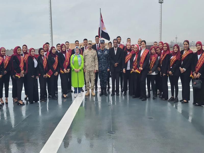 A delegation of Ain Shams University students visited the naval base in Alexandria