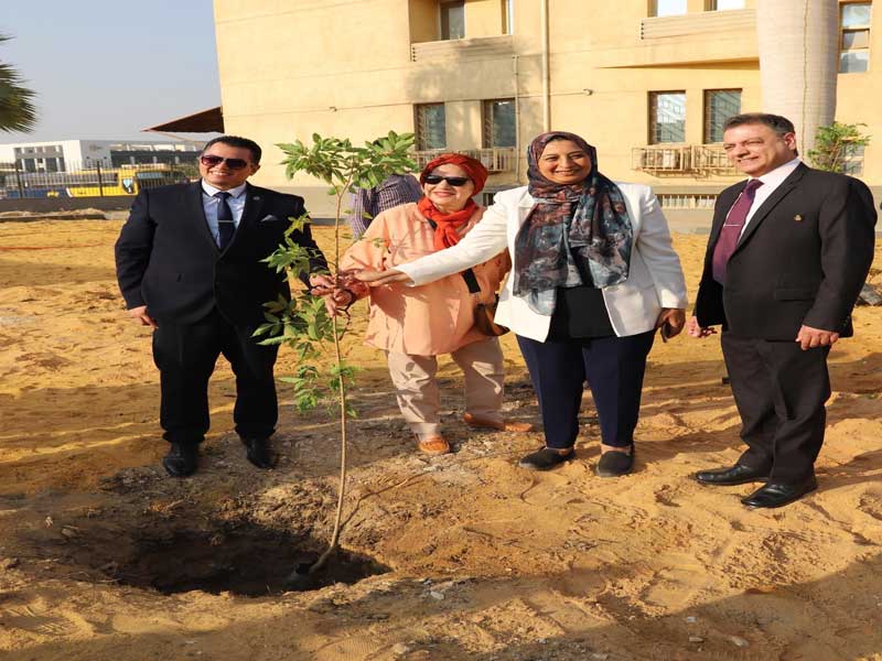 Planting 50 trees and installing water savers at Ain Shams University in cooperation with Rotary Heliopolis