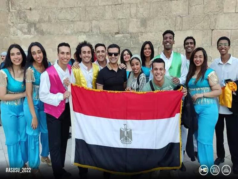 Ain Shams University Folklore Team participates in the ninth round of the International Festival of Drums and Traditional Arts