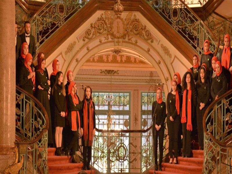 The Egyptian TV invites several artists to encourage the choir of Ain Shams University
