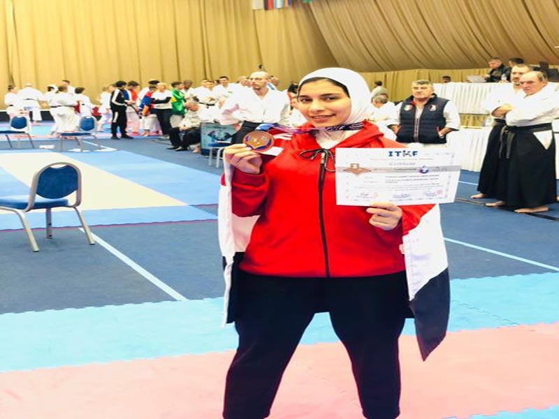 The Student Rawan, Faculty of Specific Education, is the 21st world champion in traditional karate