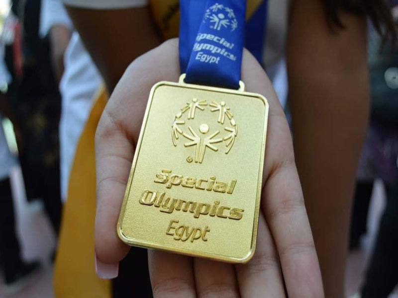 Children of the People of Determination Center at Ain Shams University won the 100m athletics competition (running competitions) at the Egyptian Special Olympics