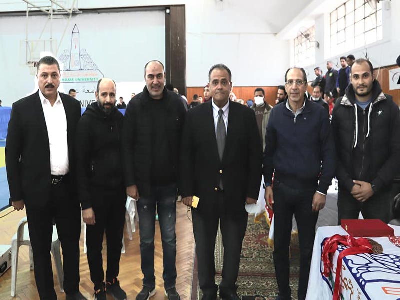 Vice President of the University and President of the Judo Federation witness the Judo Championship in the Egyptian Universities