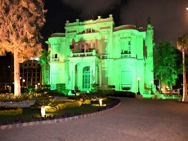Ain Shams University lights up in green in celebration of World Earth Day