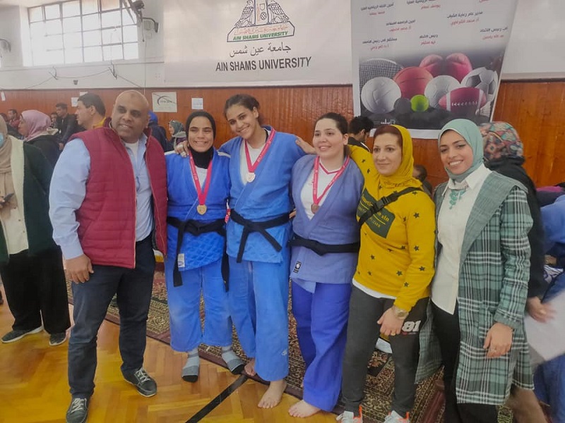 Gold, two silver and two bronze medals for the female judo team for Ain Shams University in the Egyptian Universities Championship