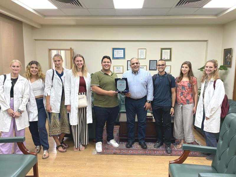 Honoring Prof. Dr. Walid Anwar Abdel Mohsen, Director of Ain Shams Specialist Hospital, to host students from the Student Exchange at the Scientific Society in Europe