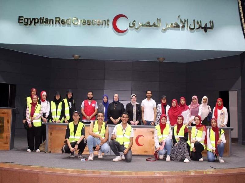 Ain Shams University students visit the Egyptian Red Crescent