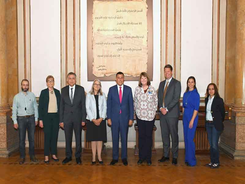The President of Ain Shams University receives a delegation from the American