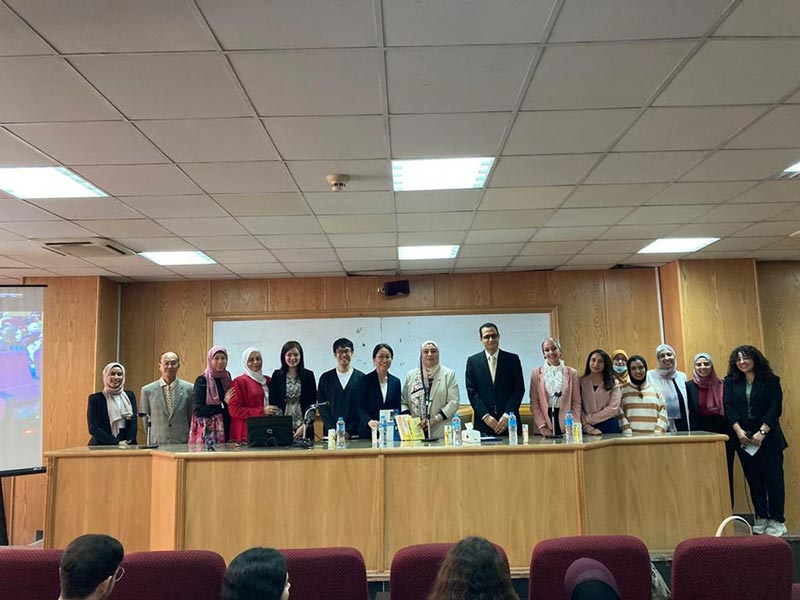 An Egyptian-Japanese celebration in Al-Alsun, Ain Shams, to receive books and references from the Japan Foundation in Cairo