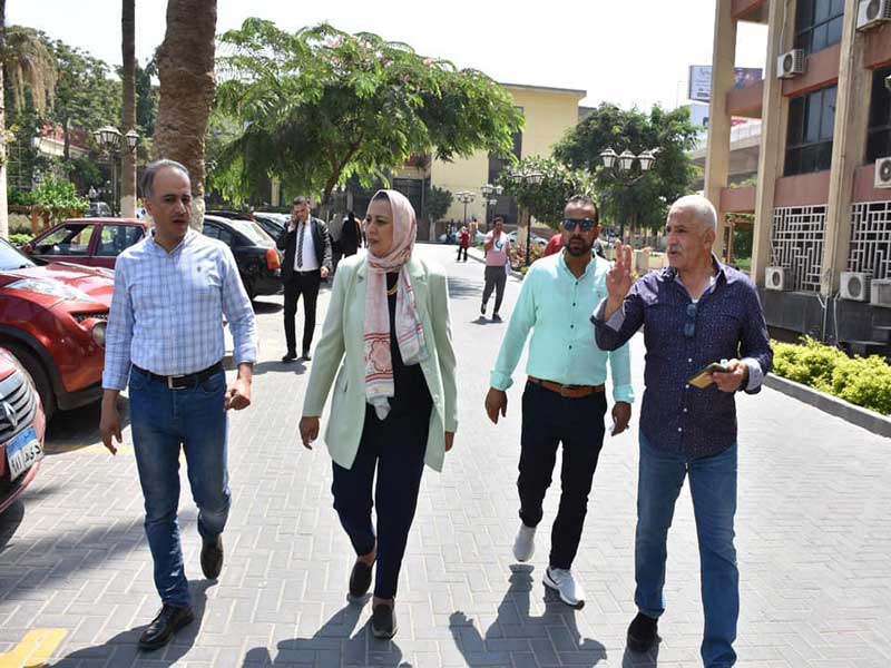 Prof. Dr. Ghada Farouk in an inspection tour of the main campus of Ain Shams University
