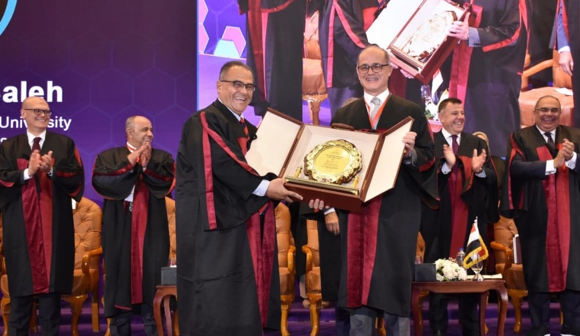 During the 11th annual Ain Shams University international conference...the University Council honors Prof. Mahmoud El-Meteini, and Prof. Ayman Saleh