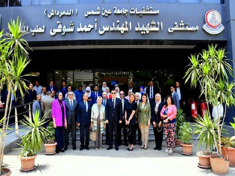 The President of Ain Shams University on an inspection tour of the Geriatric Hospital