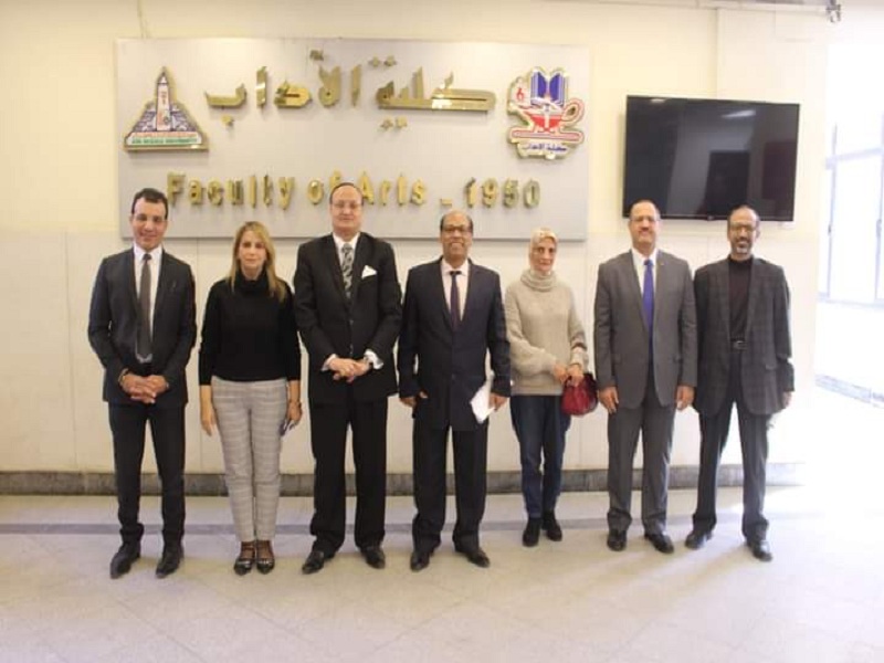 A visit by the Sector Subcommittee of the Supreme Council of Universities to the Faculty of Arts, Ain Shams University, to determine the material and human components of the Contemporary Israeli Sciences Diploma Program