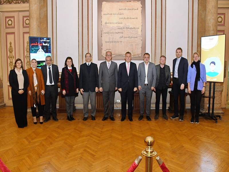 The President of Ain Shams University receives the Director of the Regional Office of the German Authority for Cultural Exchange in Cairo