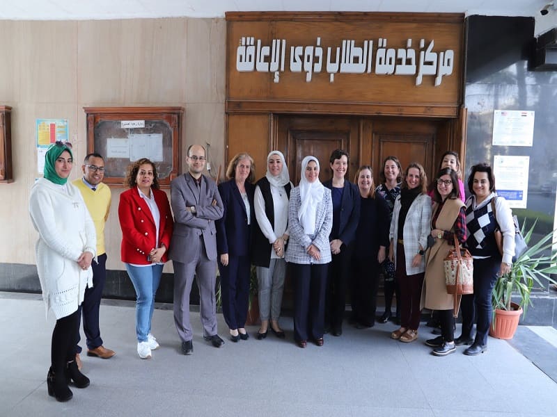 The visit of the American Aid Authority delegation to the Student Service Center for Disabilities, Ain Shams University