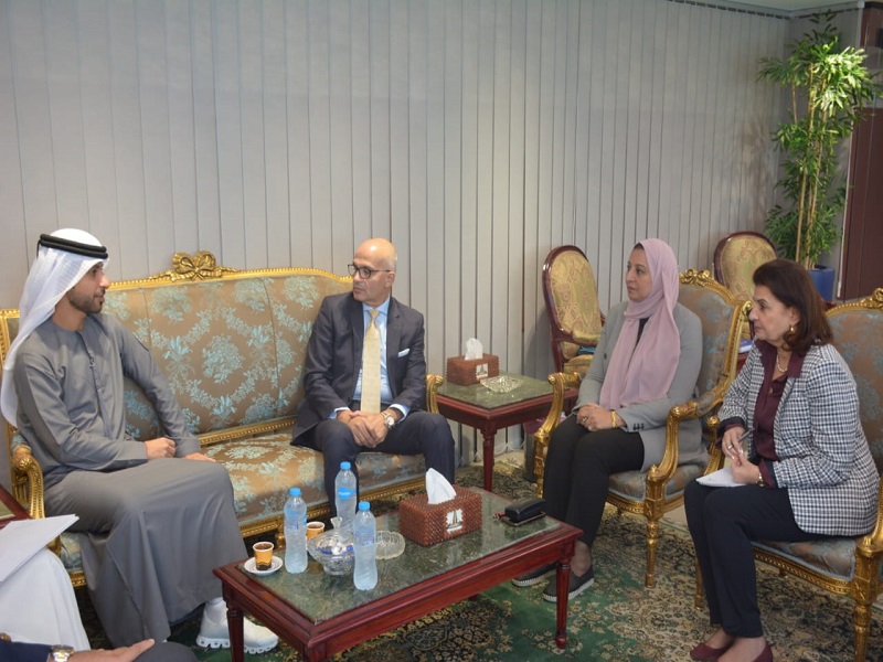 The President of Ain Shams University receives the UAE Education and Technology Sciences Attaché in Cairo