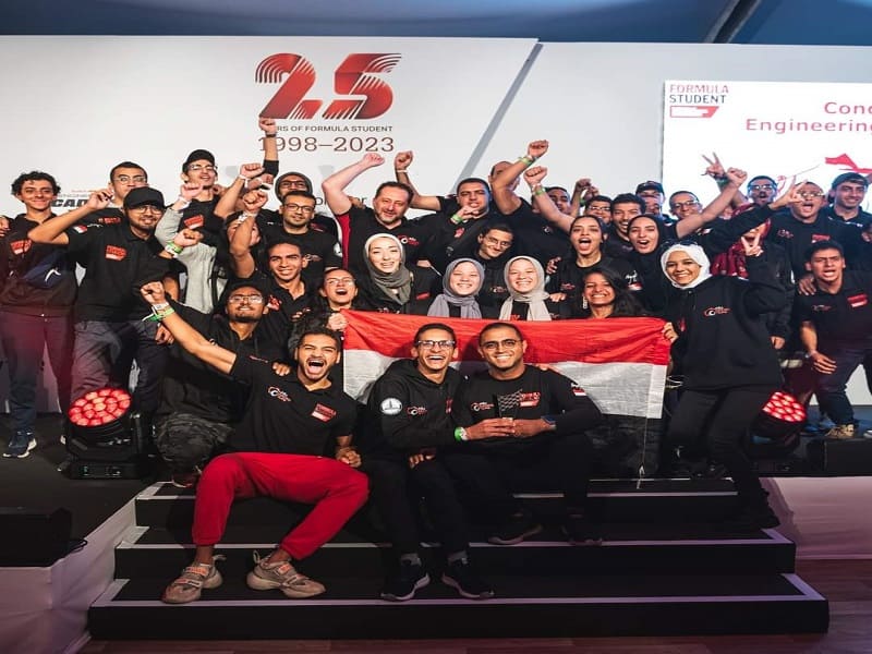 The Minister of Higher Education congratulates the Racing Team of the Faculty of Engineering for winning first place in designing electric racing cars in the United Kingdom