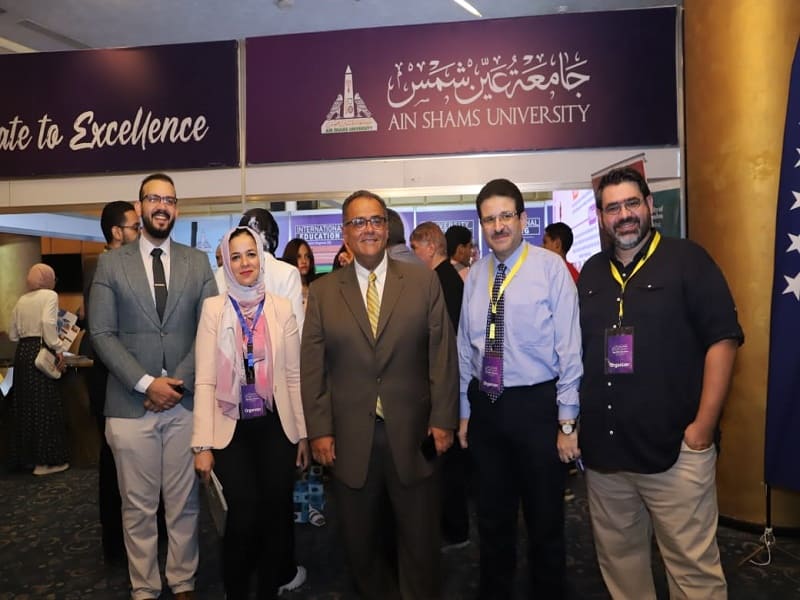 Prof. Abdel Fattah Saoud, Vice President of Ain Shams University for Education and Student Affairs, inspects the university pavilion at the EDUGATE exhibition in its thirteenth edition