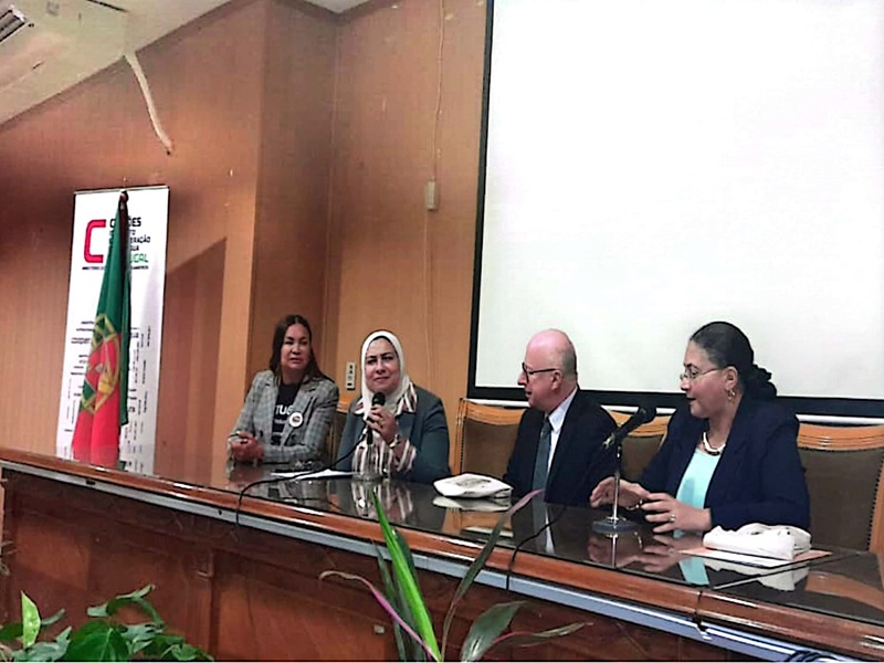 The Dean of the Faculty of Al-Alsun receives the Portuguese Ambassador in Cairo during the activities of the International Portuguese Language Day